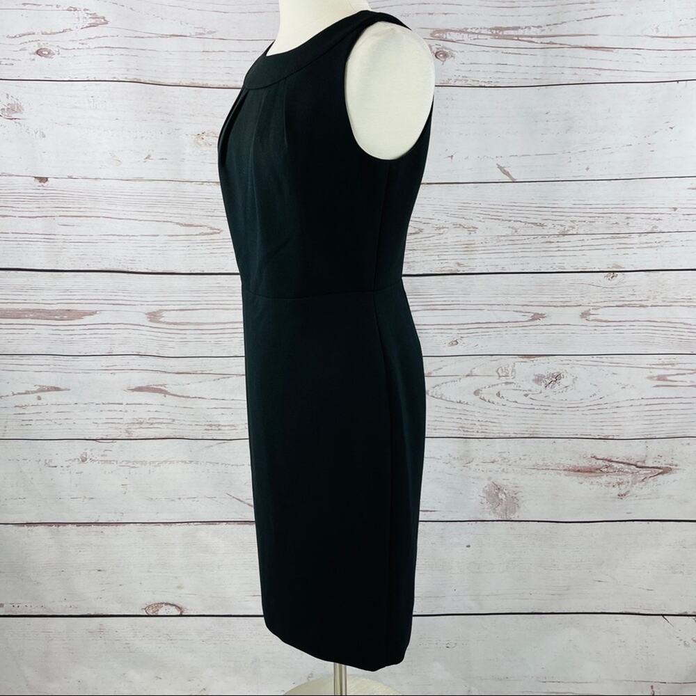 Talbots black wool sheath dress pleated bust classy - Picture 3 of 13